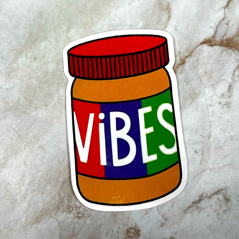 Peanut Butter Red Green White “Vibes” Computer Bumper sticker